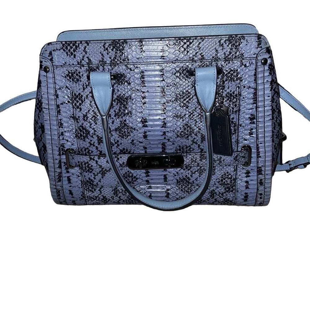 K1573 37585 Coach Swagger Satchel Bag in Snakeskin Embossed Leather